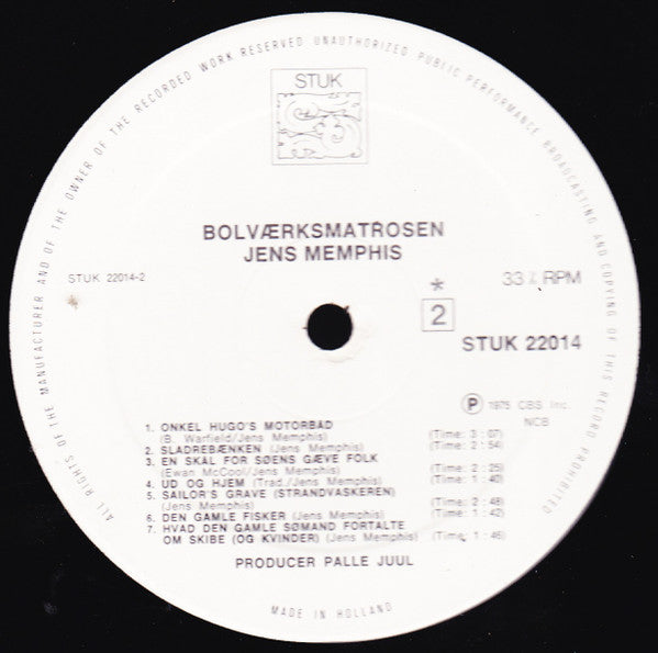 Jens Memphis : Bolværksmatrosen (LP)