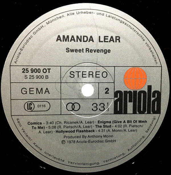 Amanda Lear : Sweet Revenge (LP, Album, P/Mixed, Gat)