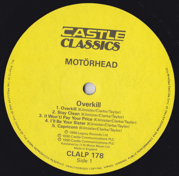 Motörhead : Overkill (LP, Album, RE)