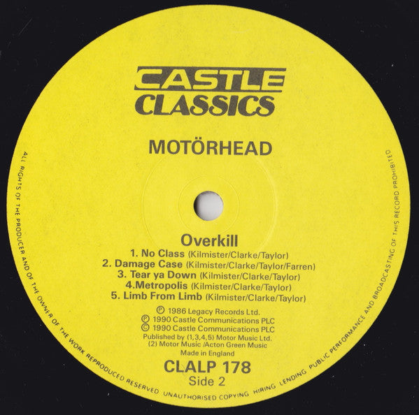 Motörhead : Overkill (LP, Album, RE)