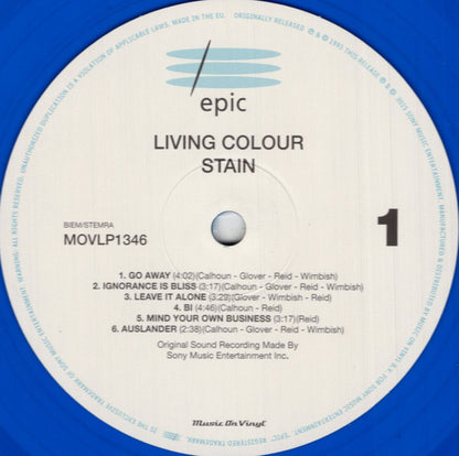 Living Colour : Stain (LP, Album, Ltd, Num, RE, Blu)