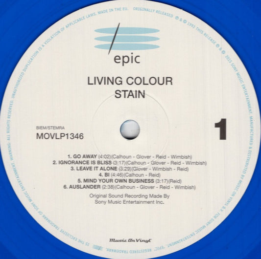 Living Colour : Stain (LP, Album, Ltd, Num, RE, Blu)