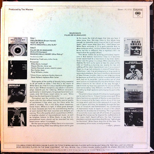 Miles Davis : Filles De Kilimanjaro (LP, Album, RE)