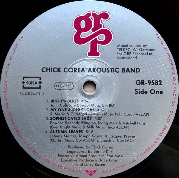 Chick Corea Akoustic Band : Chick Corea Akoustic Band (LP, Album)