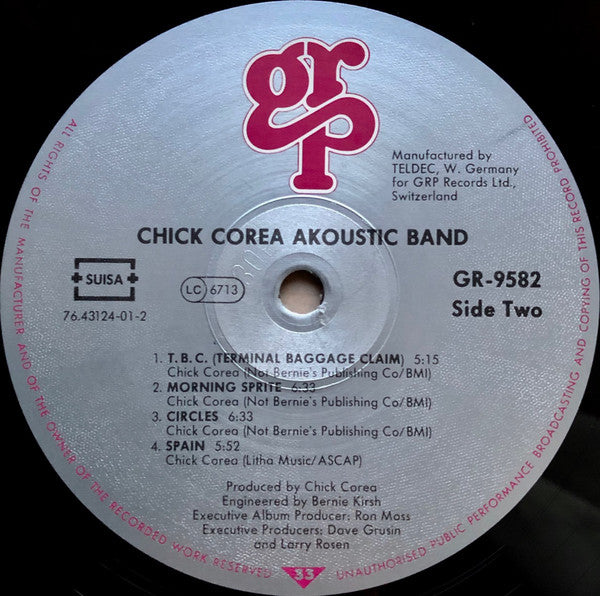 Chick Corea Akoustic Band : Chick Corea Akoustic Band (LP, Album)