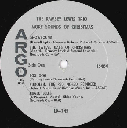 The Ramsey Lewis Trio : More Sounds Of Christmas (LP, Album, Mono, Sil)