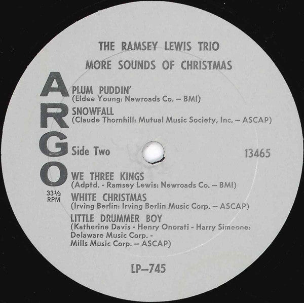 The Ramsey Lewis Trio : More Sounds Of Christmas (LP, Album, Mono, Sil)