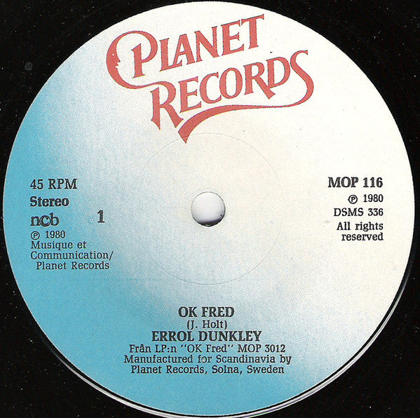 Errol Dunkley : O.K. Fred (7", Single)
