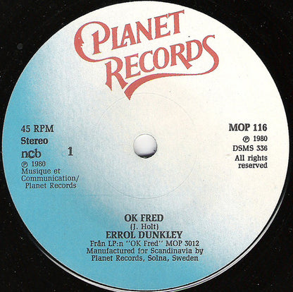 Errol Dunkley : O.K. Fred (7", Single)