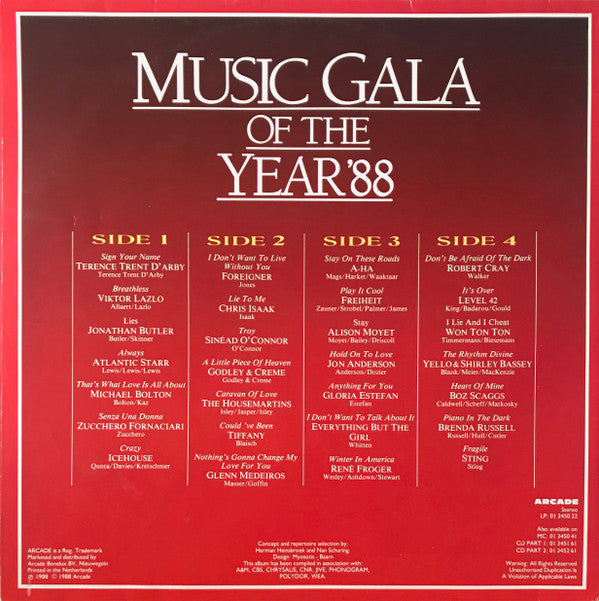Various : Music Gala Of The Year '88 (2xLP, Comp)
