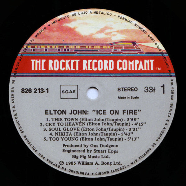 Elton John : Ice On Fire (LP, Album)