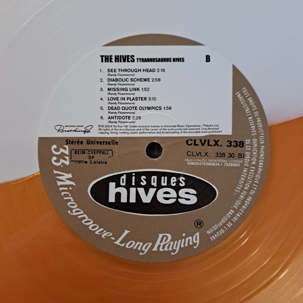 The Hives : Tyrannosaurus Hives (LP, Album, RSD, Gol)