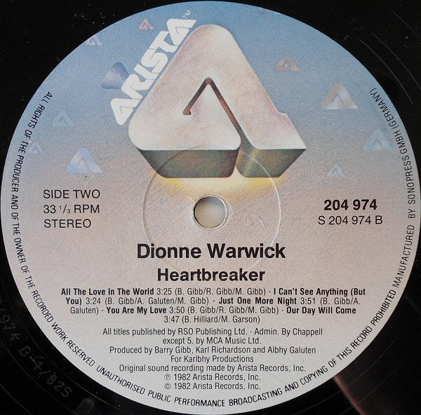 Dionne Warwick : Heartbreaker (LP, Album)