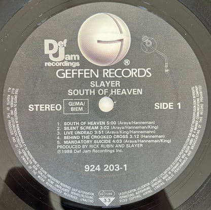 Slayer : South Of Heaven (LP, Album, Tel)