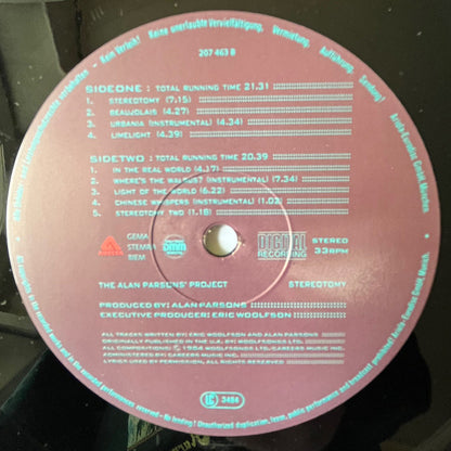 The Alan Parsons Project : Stereotomy (LP, Album)