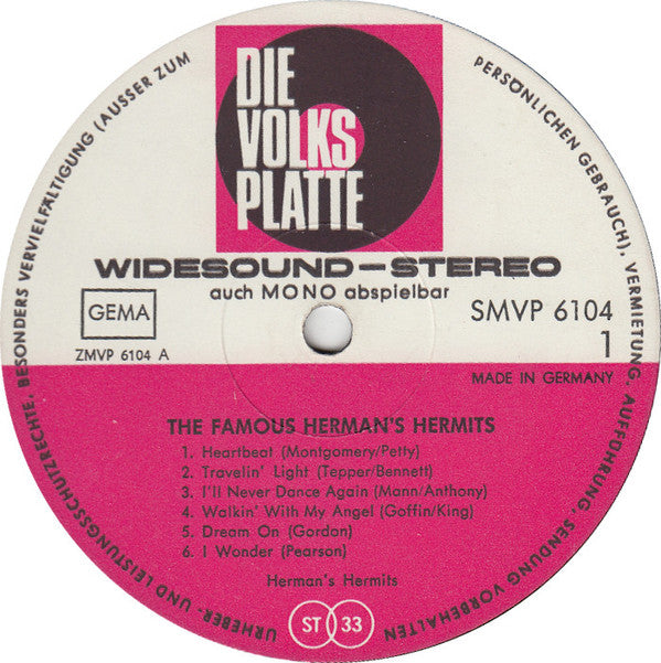 Herman's Hermits : The Famous Herman's Hermits (LP, Album)