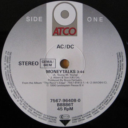 AC/DC : Moneytalks (12", Single)