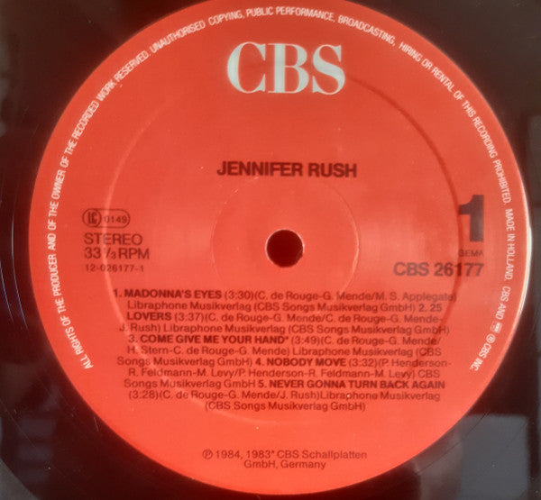 Jennifer Rush : Jennifer Rush (LP, Album, RE)