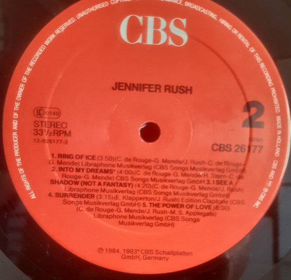 Jennifer Rush : Jennifer Rush (LP, Album, RE)