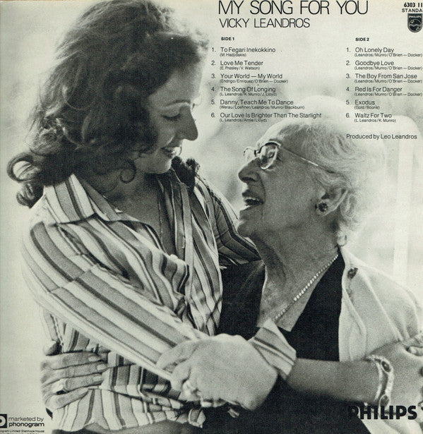 Vicky Leandros : My Song For You (LP, Album)