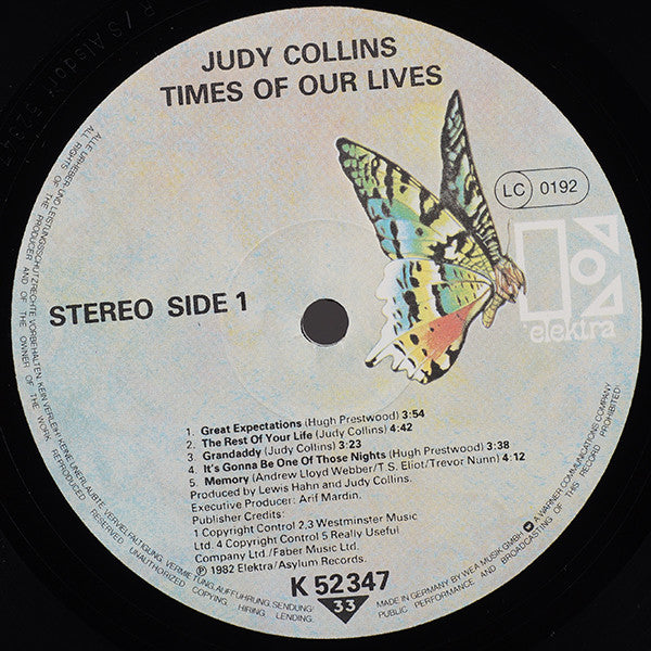Judy Collins : Times Of Our Lives (LP, Album)