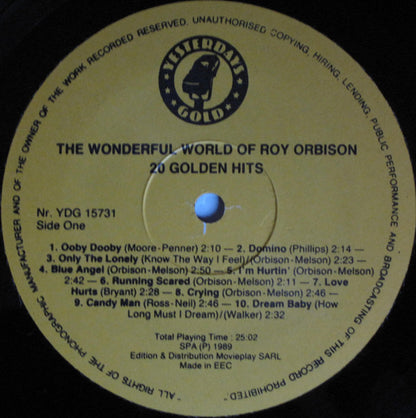 Roy Orbison : The Wonderful World Of Roy Orbison (20 Golden Hits) (LP, Comp)