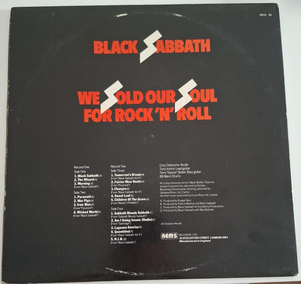 Black Sabbath : We Sold Our Soul For Rock 'N' Roll (2xLP, Comp, RE, Gat)