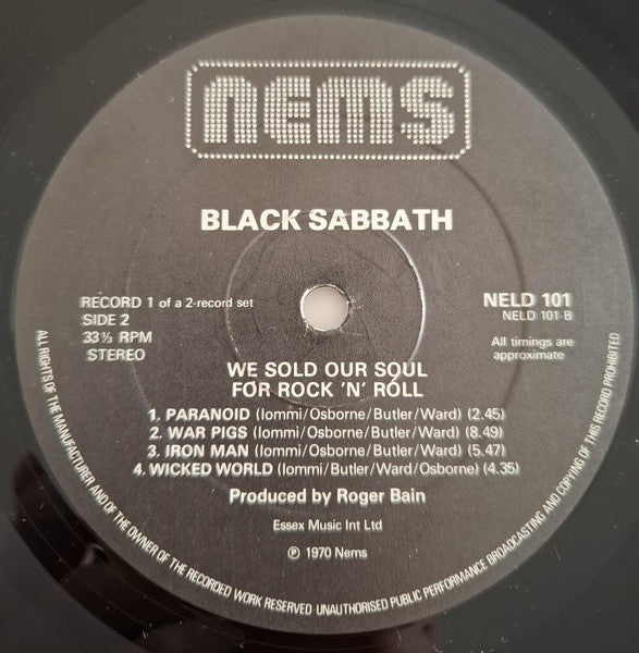 Black Sabbath : We Sold Our Soul For Rock 'N' Roll (2xLP, Comp, RE, Gat)