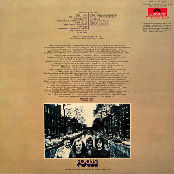Focus (2) : In And Out Of Focus (LP, Album, RE)