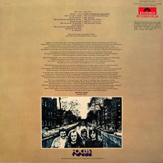 Focus (2) : In And Out Of Focus (LP, Album, RE)