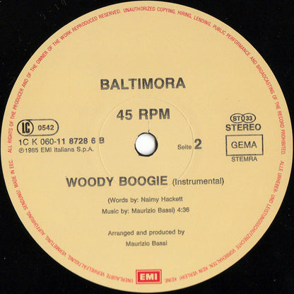 Baltimora : Woody Boogie (Jumping Mix) (12", Maxi)