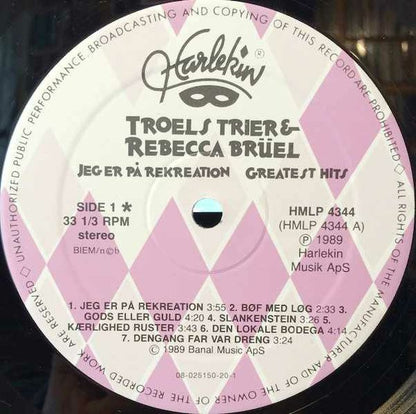 Troels Trier & Rebecca Brüel : Jeg Er På Rekreation - Greatest Hits (LP, Comp)