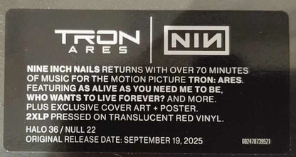 Nine Inch Nails : Tron: Ares (Original Motion Picture Soundtrack) (2xLP, Album, Red)