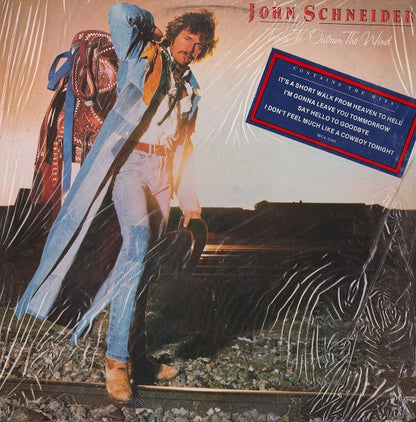 John Schneider : Tryin' To Outrun The Wind (LP, Album, Glo)