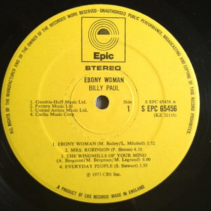 Billy Paul : Ebony Woman (LP, Album)