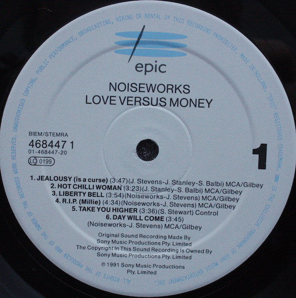 Noiseworks : Love Versus Money (LP, Album)