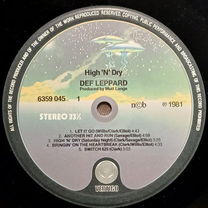 Def Leppard : High 'N' Dry (LP, Album)