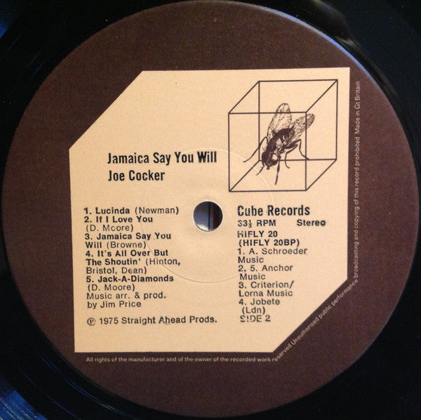 Joe Cocker : Jamaica Say You Will (LP, Album)