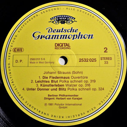 Johann Strauss* : Berliner Philharmoniker • Herbert von Karajan : An Der Schönen, Blauen Donau (LP)
