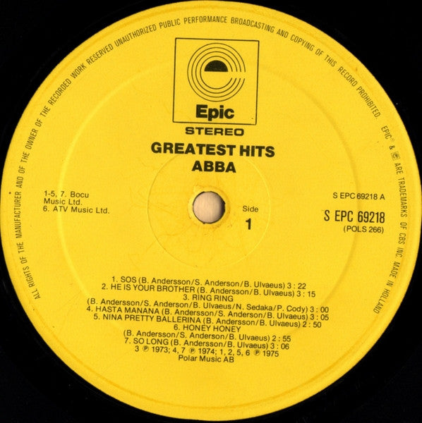 ABBA : Greatest Hits (LP, Comp, Net)