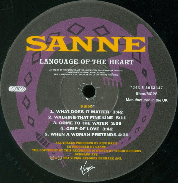 Sanne Salomonsen : Language Of The Heart (LP, Album)