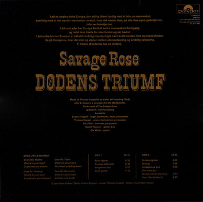 Savage Rose : Dødens Triumf (LP, Album, RE, Ros)