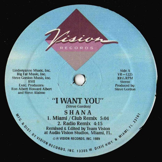 Shana : I Want You (12")