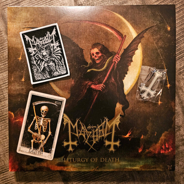 Mayhem : Liturgy Of Death (LP, Album, Cle + 7", Cle + Box, Ltd)