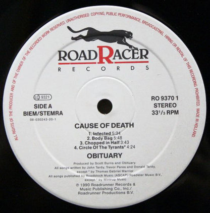 Obituary : Cause Of Death (LP, Album)
