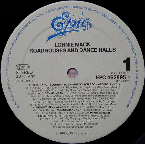Lonnie Mack : Roadhouses & Dance Halls (LP, Album)