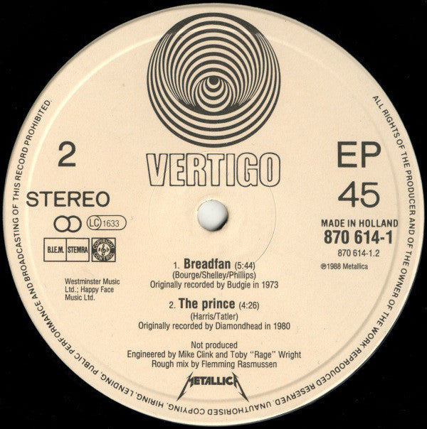 Metallica : Harvester Of Sorrow (12", EP)