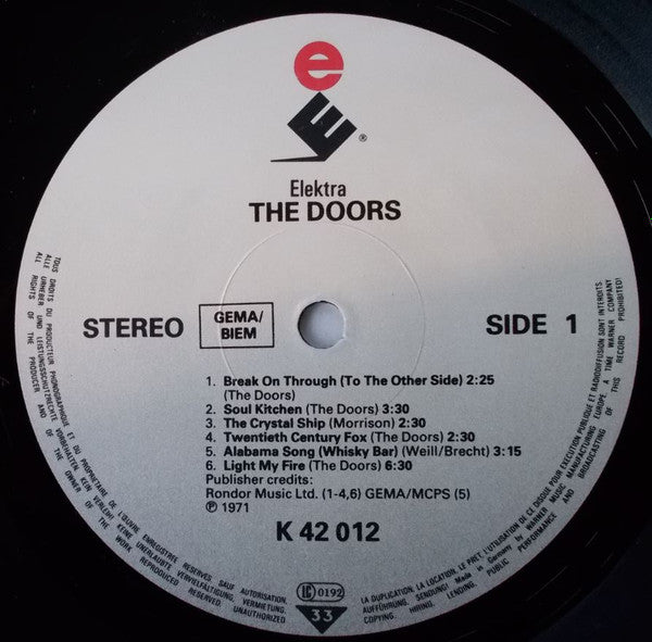 The Doors : The Doors (LP, Album, RE)
