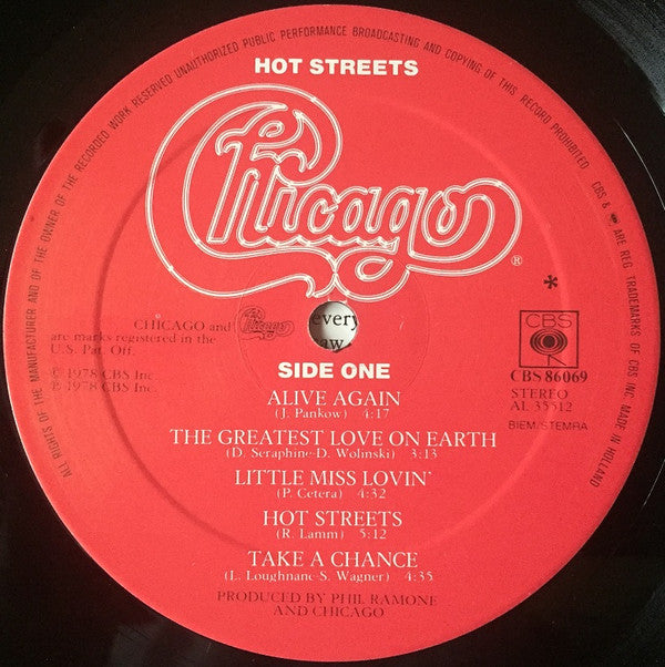 Chicago (2) : Hot Streets (LP, Album, Gat)