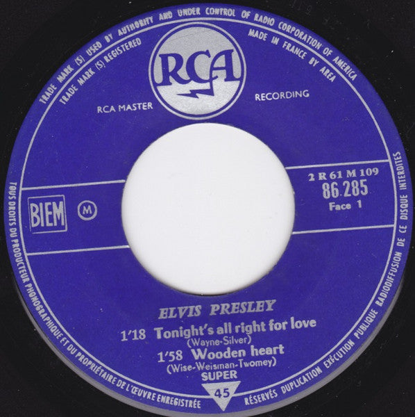 Elvis Presley : G. I. Blues "Café En Uniforme" (7", EP, Mono, RP, Blu)